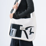 Fur Tote Bag in Beige Monopoly