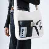 Fur Tote Bag in Beige Monopoly