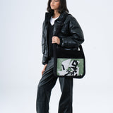 Fur Tote Bag in White Confetti