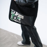 Fur Tote Bag in White Confetti