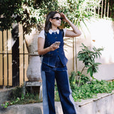 Two-tone Denim Vest