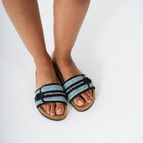 Raffia Footprint - Light Blue