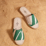 Open Toe Espadrille - Green