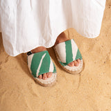 Open Toe Espadrille - Green