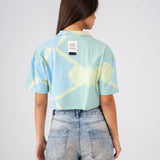 Cropped shirt in Aqua