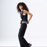 Cuffed Denim Pants in Black