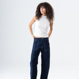 Cuffed Denim Pants in Blue