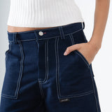 Cuffed Denim Pants in Blue