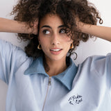 Denim Collared Polo Shirt - Baby Blue