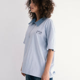 Denim Collared Polo Shirt - Baby Blue