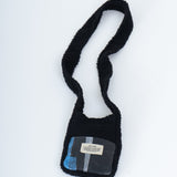 Fur Cross Bag in Blue Blocks