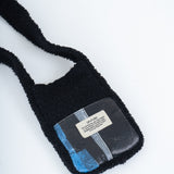 Fur Cross Bag in Blue Blocks