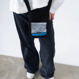 Fur Cross Bag in Blue Blocks
