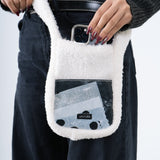 Fur Cross Bag in Beige Monopoly