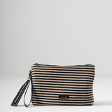 Sol Raffia Clutch -  Black & Ivory