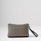 Sol Raffia Clutch -  Black & Ivory