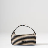 Sol Raffia Handbag - Black & Ivory