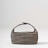 Sol Raffia Handbag - Black & Ivory