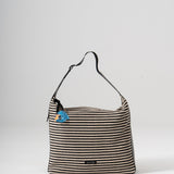 Sol Raffia Hobo Bag - Black & Ivory