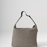 Sol Raffia Hobo Bag - Black & Ivory