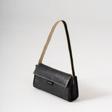 Textured Luxe Lolita Shoulder Bag - Noir Leaf