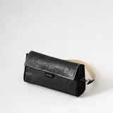 Textured Luxe Lolita Shoulder Bag - Noir Leaf