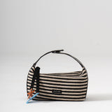 Sol Raffia Handbag - Black & Ivory