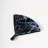 Hand Folding Fan - Blues Confetti