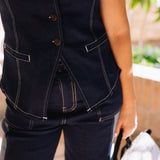 Two-tone Denim Vest