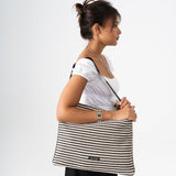 Sol Raffia Hobo Bag - Black & Ivory