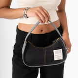 Y2k Shoulder Bag - Black Denim