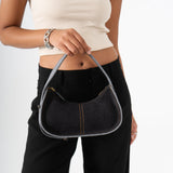 Y2k Shoulder Bag - Black Denim
