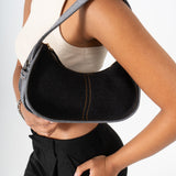 Y2k Shoulder Bag - Black Denim