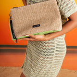 Sol Raffia Clutch - Pistachio