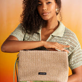 Sol Raffia Clutch - Pistachio