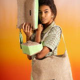 Sol Raffia Clutch - Pistachio