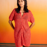 Aria Shirt Dress in Coral