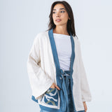 The LND Kimono Beige with Stitched Pockets