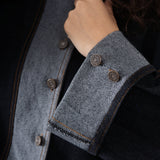 Drop-shoulder Denim Jacket in Black