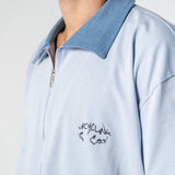 Denim Collared Polo Shirt - Baby Blue