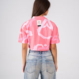 Cropped shirt in Pink Confetti