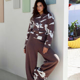 Brown Confetti Knit Set