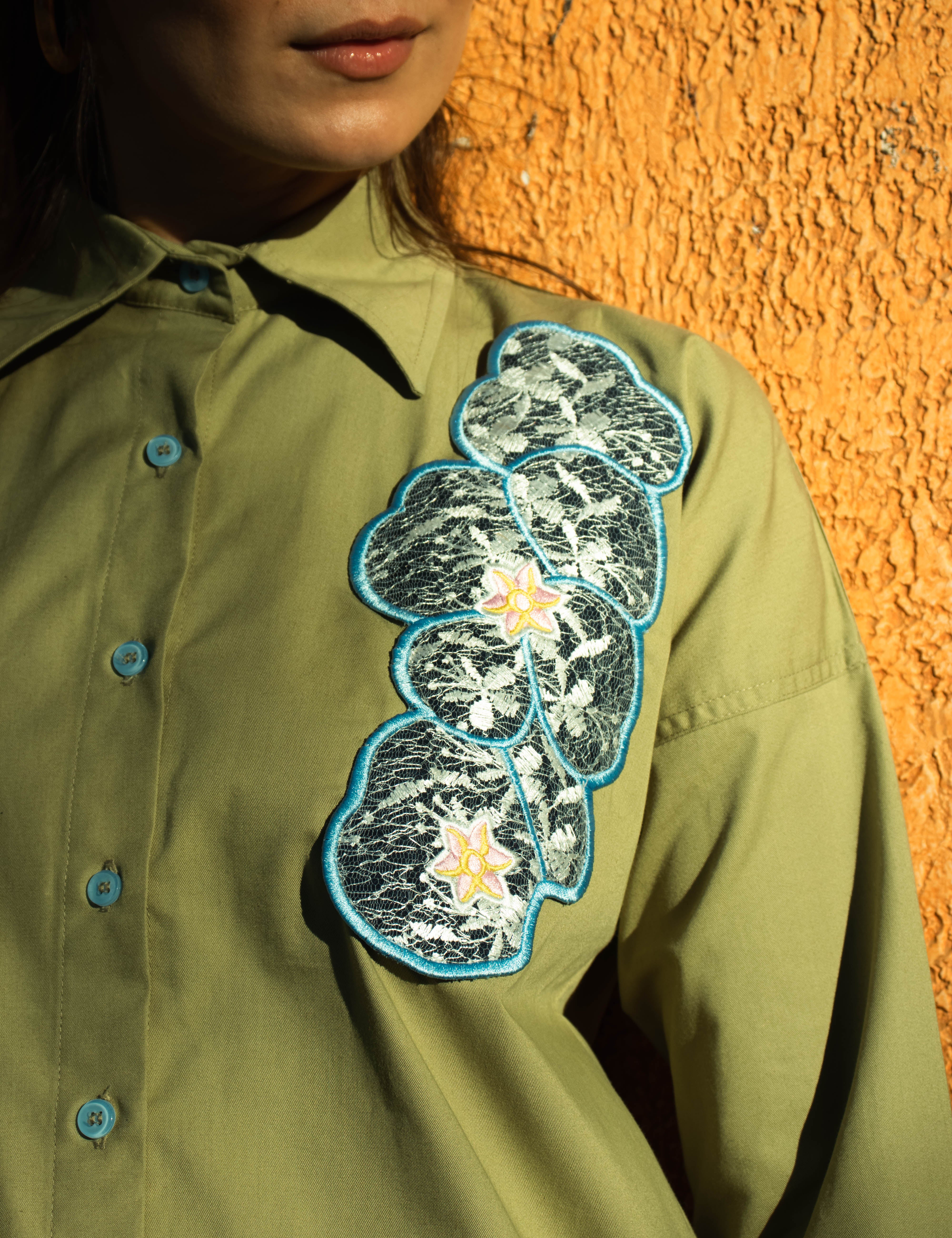 Embroidered Asymmetrical Shirt