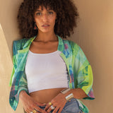 Cropped shirt in Lime Fusion
