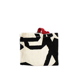 Canvas Tote Bag- White Confetti With Red Strap