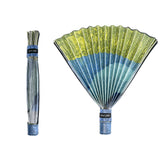 Hand Folding Fan - Blue Blocks