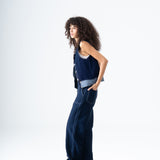 Cuffed Denim Pants in Blue