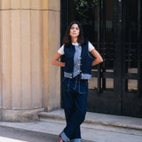 Asymmetric Denim Vest in Blue